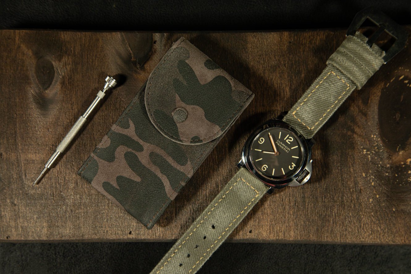 Bosphorus LeatherWatch Pouch - Camouflage Charcoal
