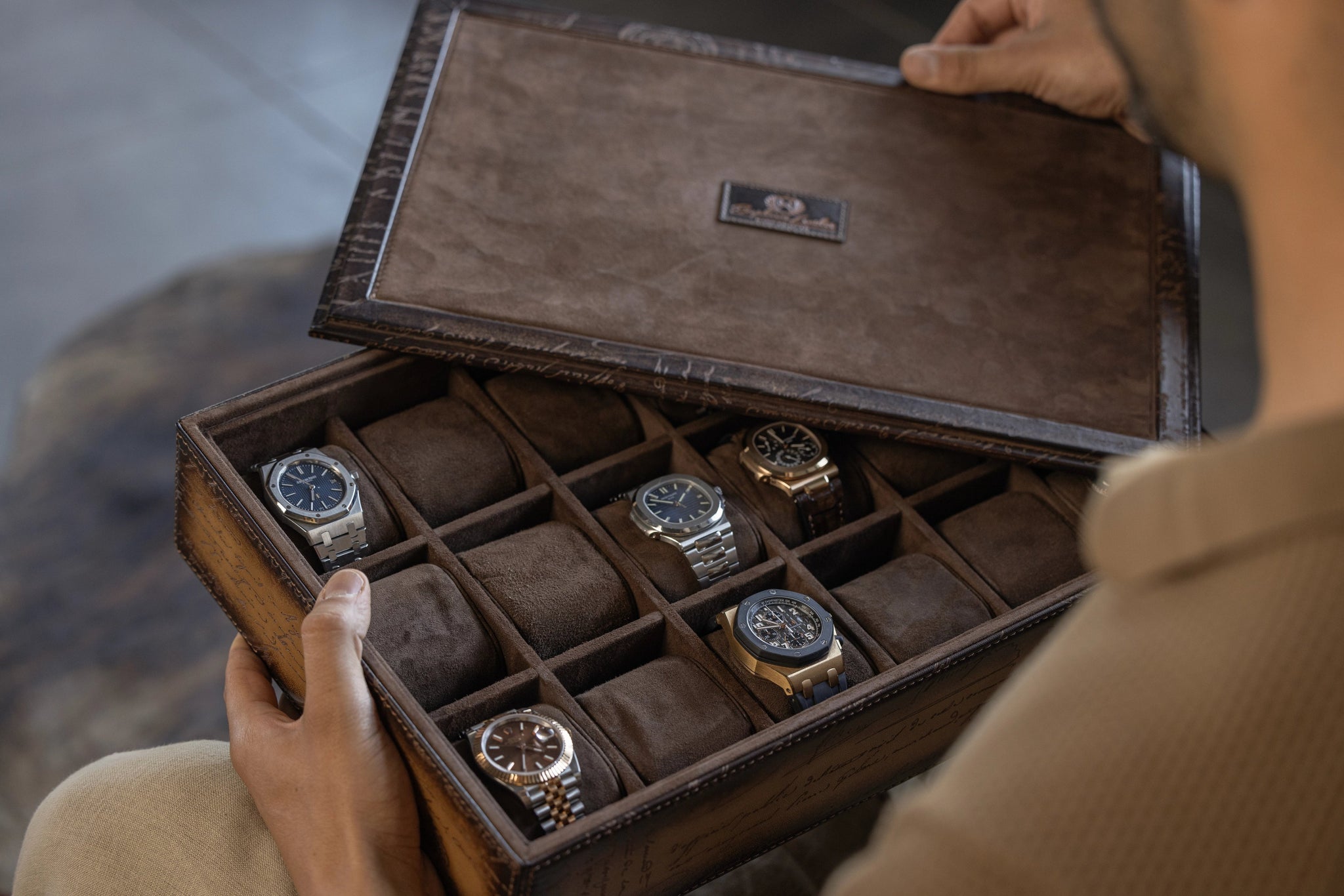 Bosphorus LeatherWatch Tray - Parchment Patina Java Brown