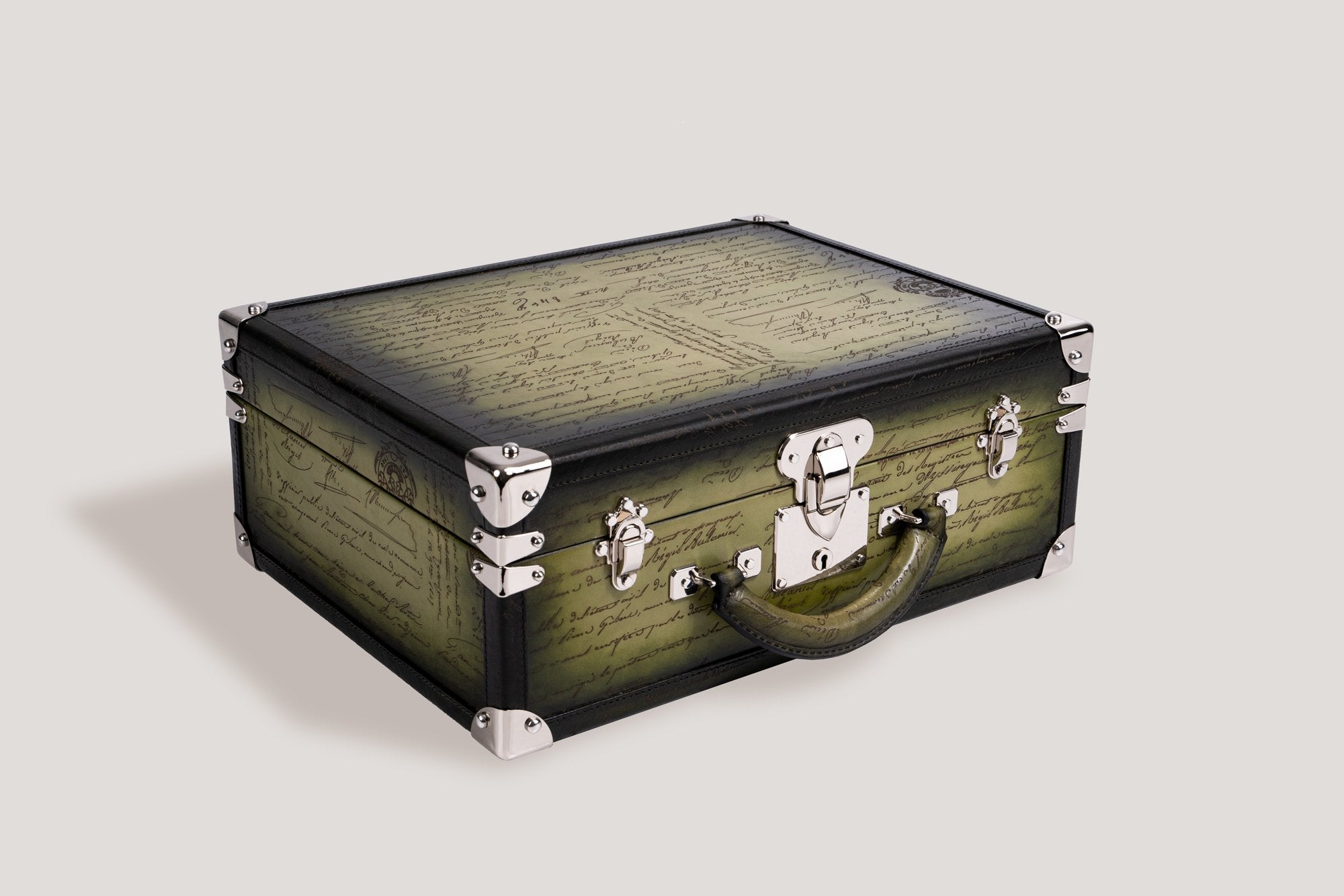 Bosphorus LeatherWatch Trunk - Parchment Patina Olive Green for 30 Watches