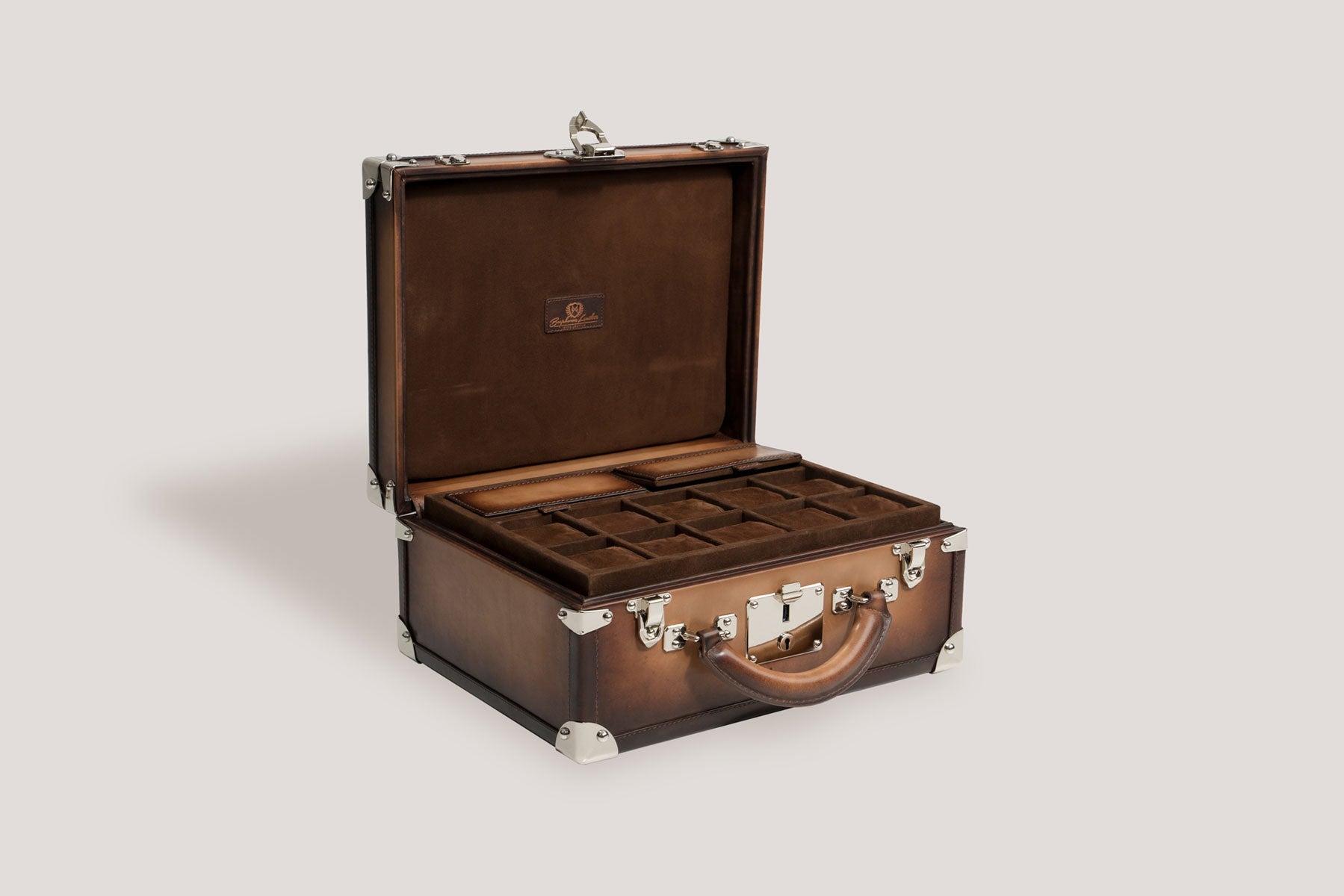 Bosphorus LeatherWatch Trunk - Patina Java Brown for 25 Watches