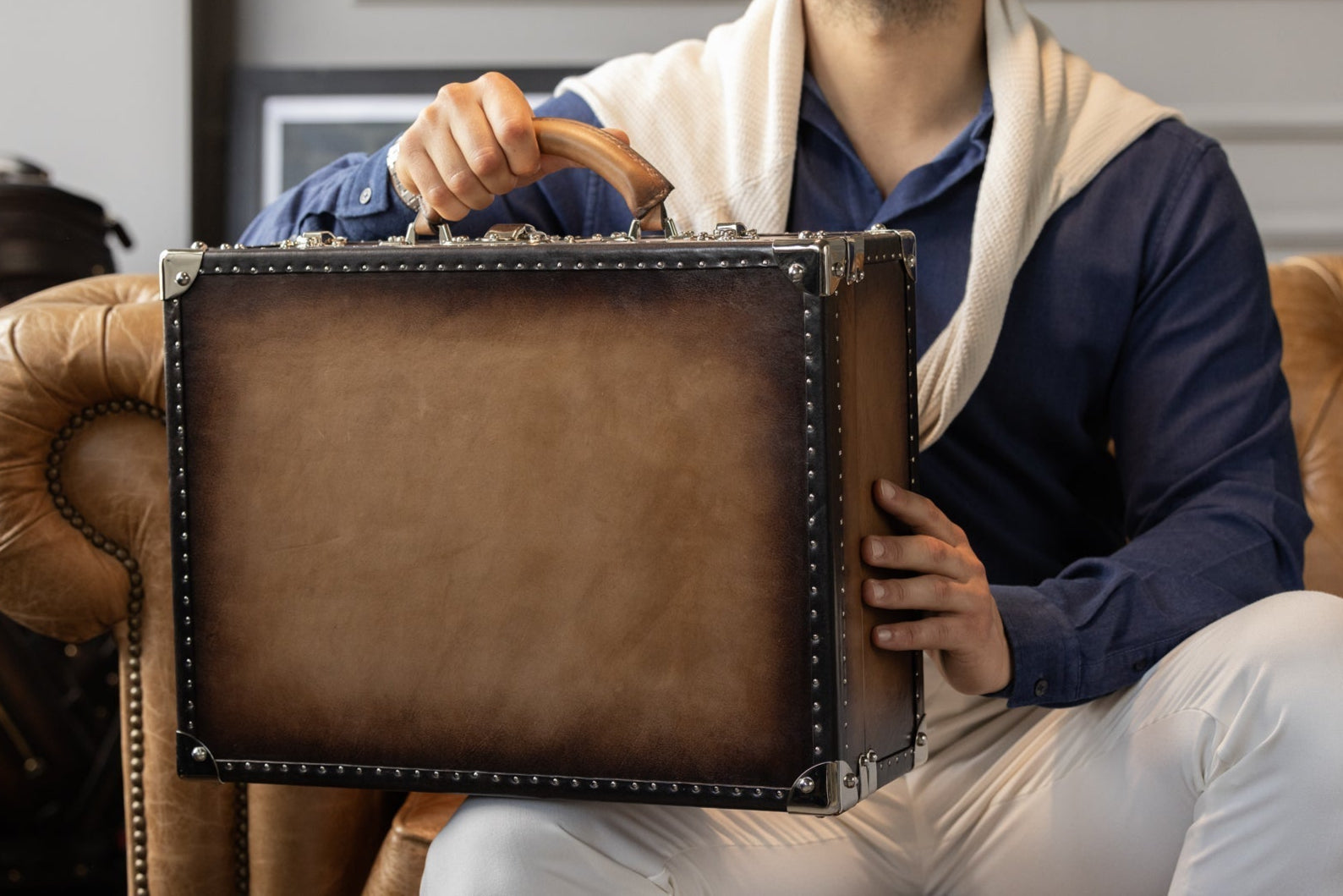 Bosphorus LeatherWatch Trunk - Patina Java Brown For 30 Watches