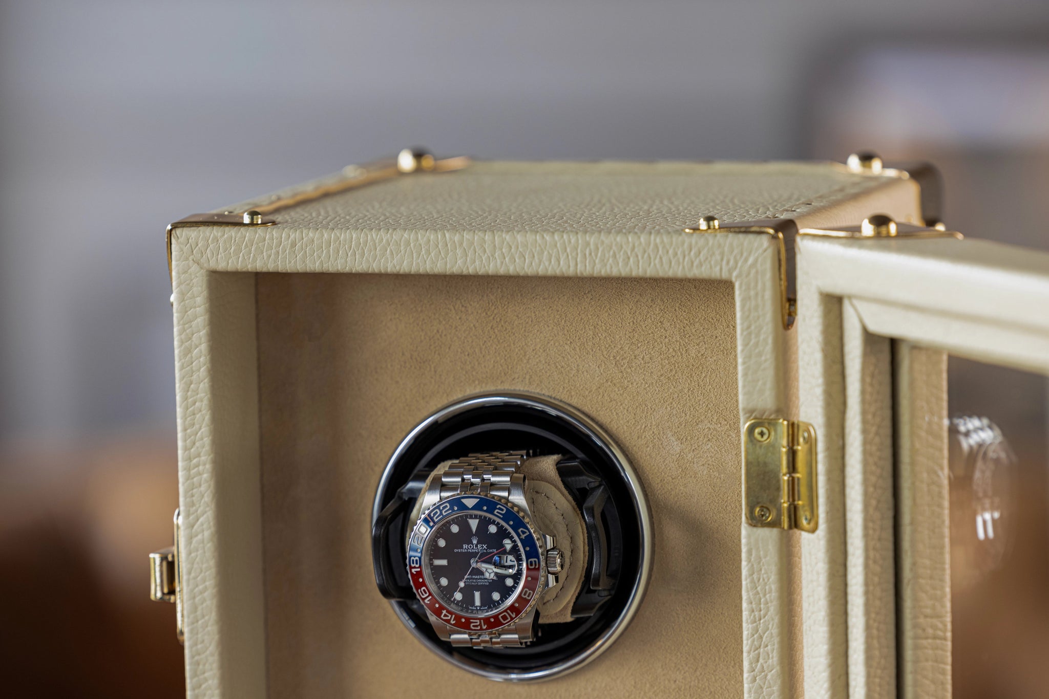 Bosphorus LeatherWatch Winder - Togo Light Cream