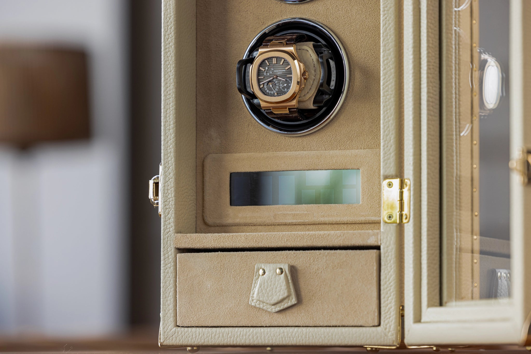 Bosphorus LeatherWatch Winder - Togo Light Cream