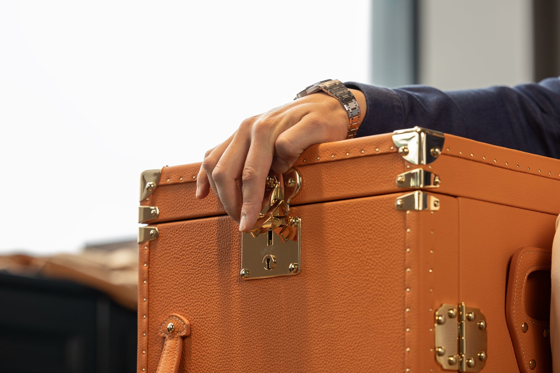 Bosphorus LeatherWatch Winder Trunk - Togo Orange