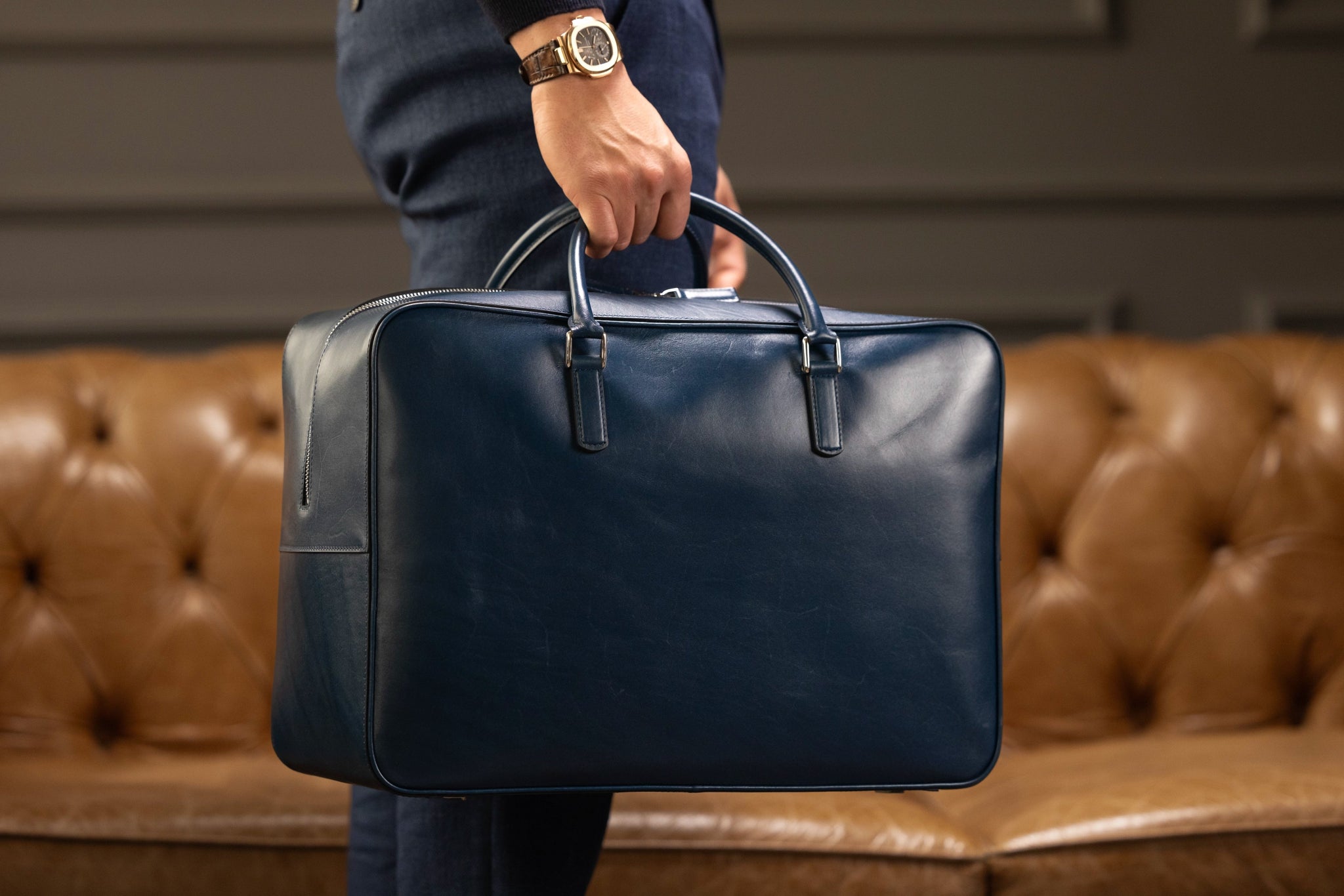 Bosphorus LeatherWeekender Bag - Montana Blue