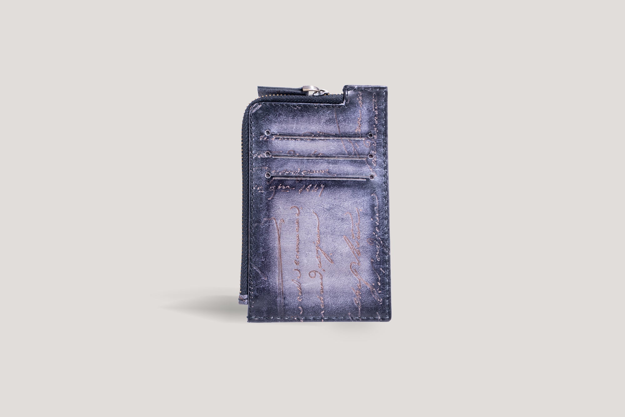 Bosphorus LeatherZipper Card Holder Grey