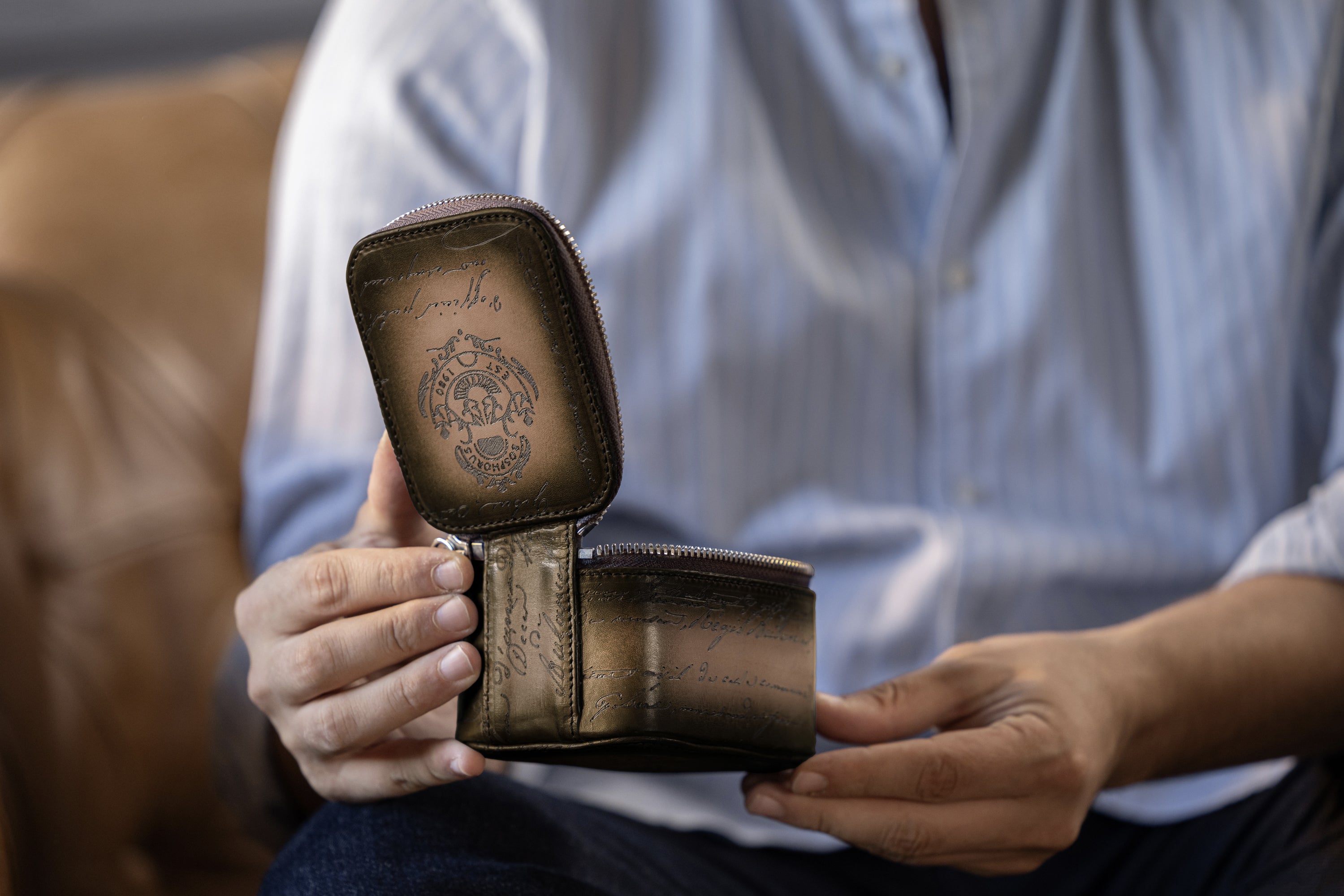 Ephesus Watch Case - Parchment Patina Java Brown For 1 Watch